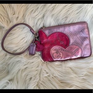 Coach Wristlet, Pink and Purple Metallic, GUC